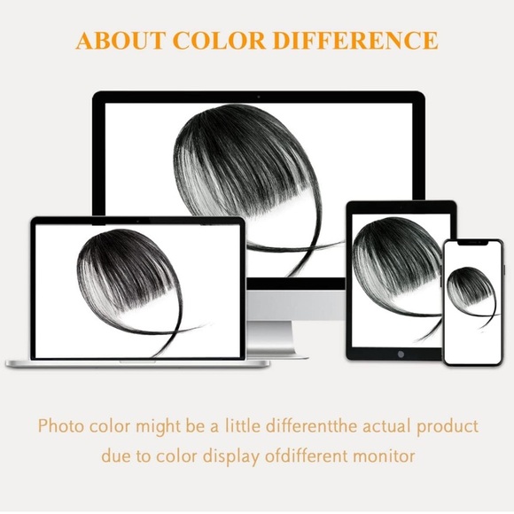 PHOCAS Clip in Human Hair Fringe Bangs - Picture 6 of 11